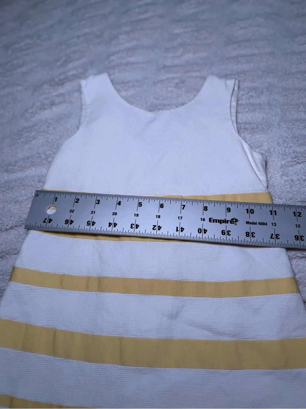Gymboree Girls White Yellow Striped Bow Dress Size 4